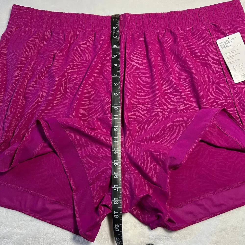 Athleta Printed Mesh Racer Run Shorts Size 3X NEW Gym Workout Exercise Active - Picture 13 of 14